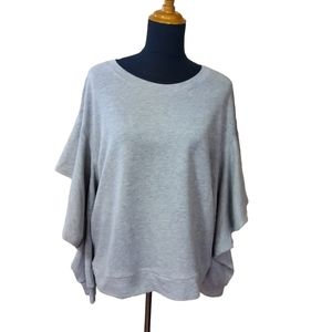 Maronie Ruffle Sleeve Pullover Sweater M Grey New